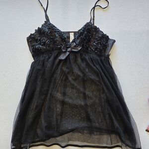 Flora Nikrooz Black Camisole with Floral Details